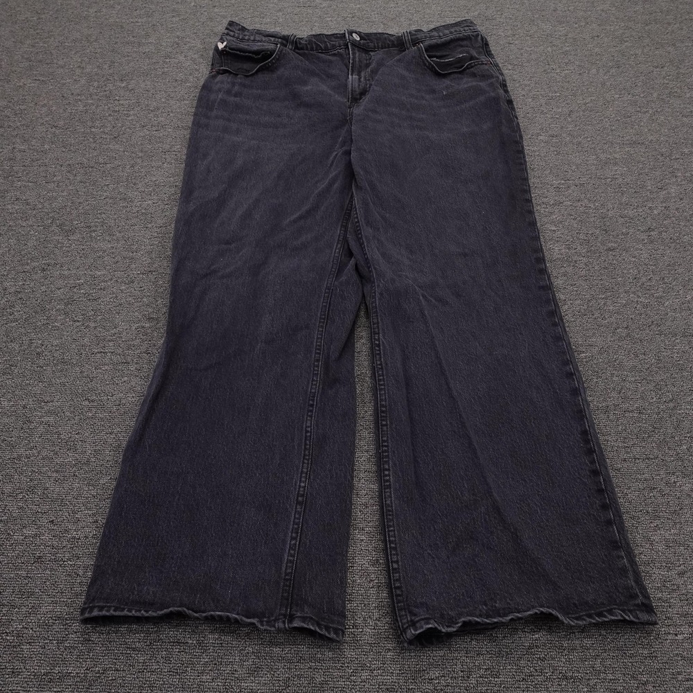Abercrombie & Fitch 90s Relaxed Jeans Womens 34 Short Charcoal Wash Wide Leg